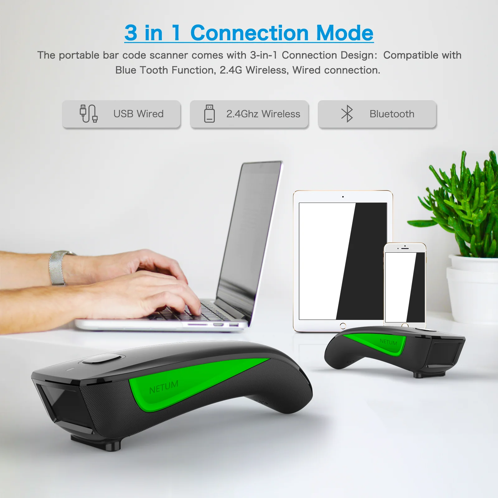 C740 Portable Wireless 1D Barcode Scanner - Image 3