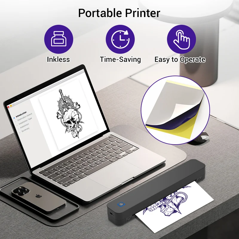 C80S Bluetooth Thermal Tattoo Printer - Image 5