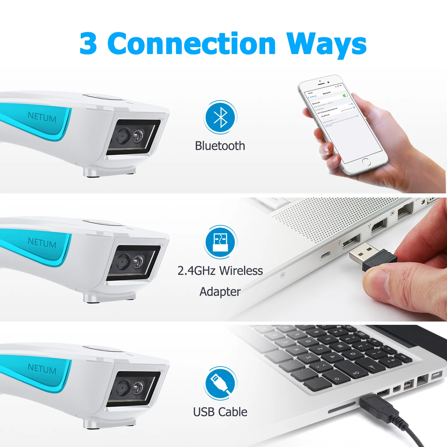 C850 Portable Wireless 2D Barcode Scanner - Image 4