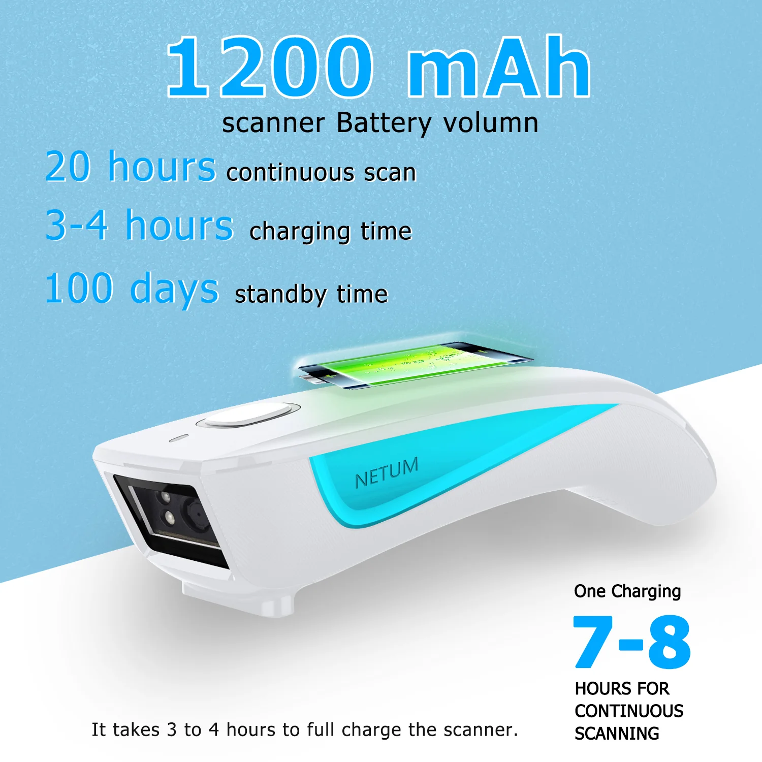 C850 Portable Wireless 2D Barcode Scanner - Image 8