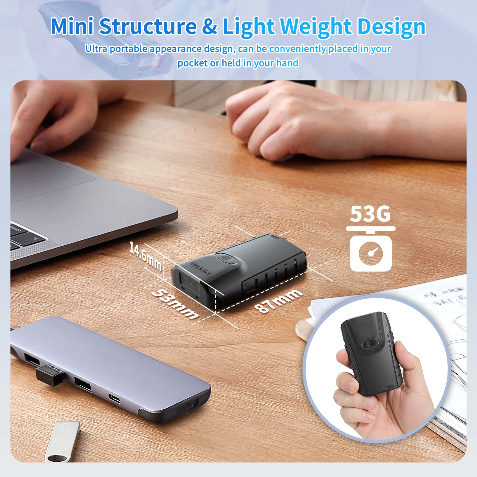 E800 Portable Wireless 2D Barcode Scanner - Image 5