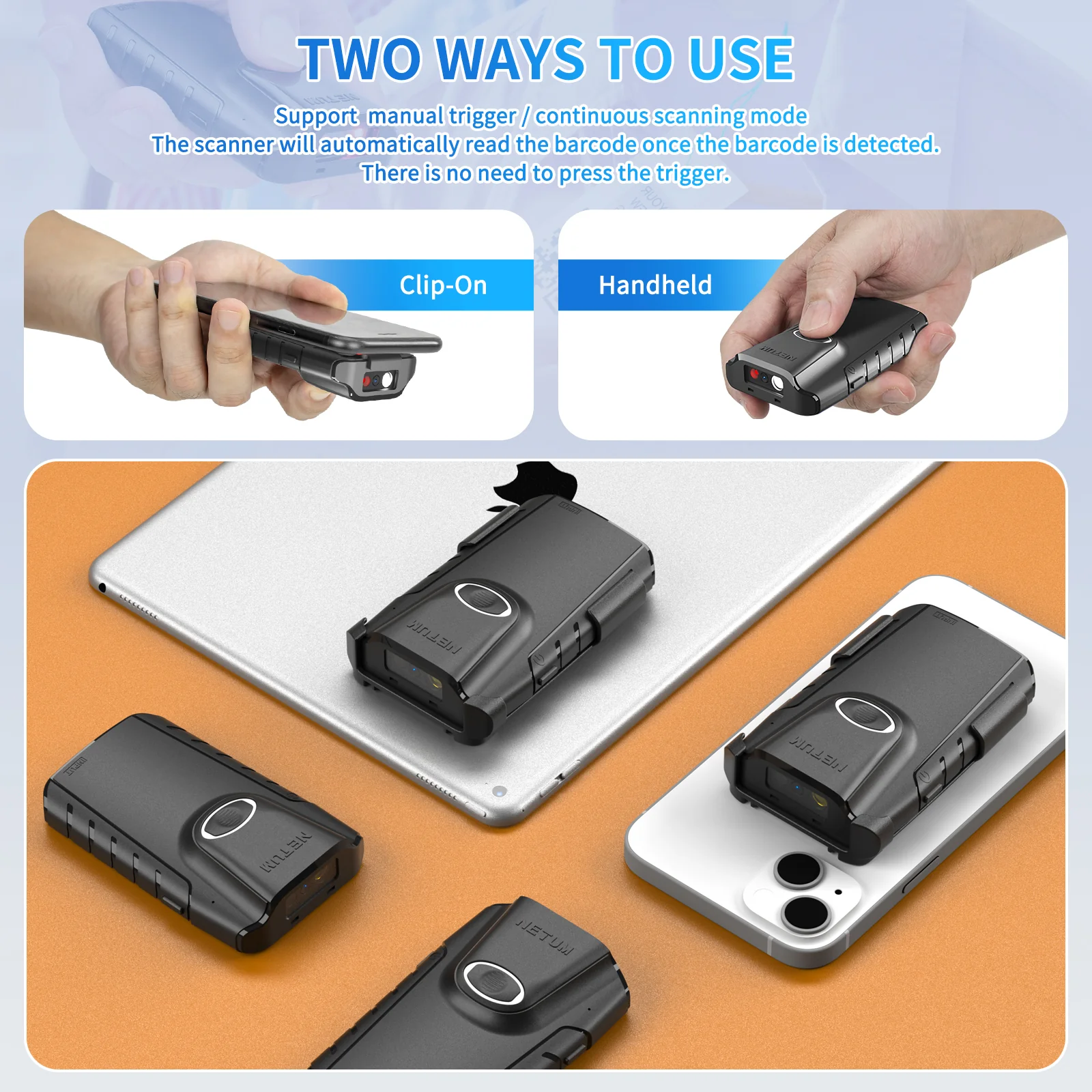 E800 Portable Wireless 2D Barcode Scanner - Image 9