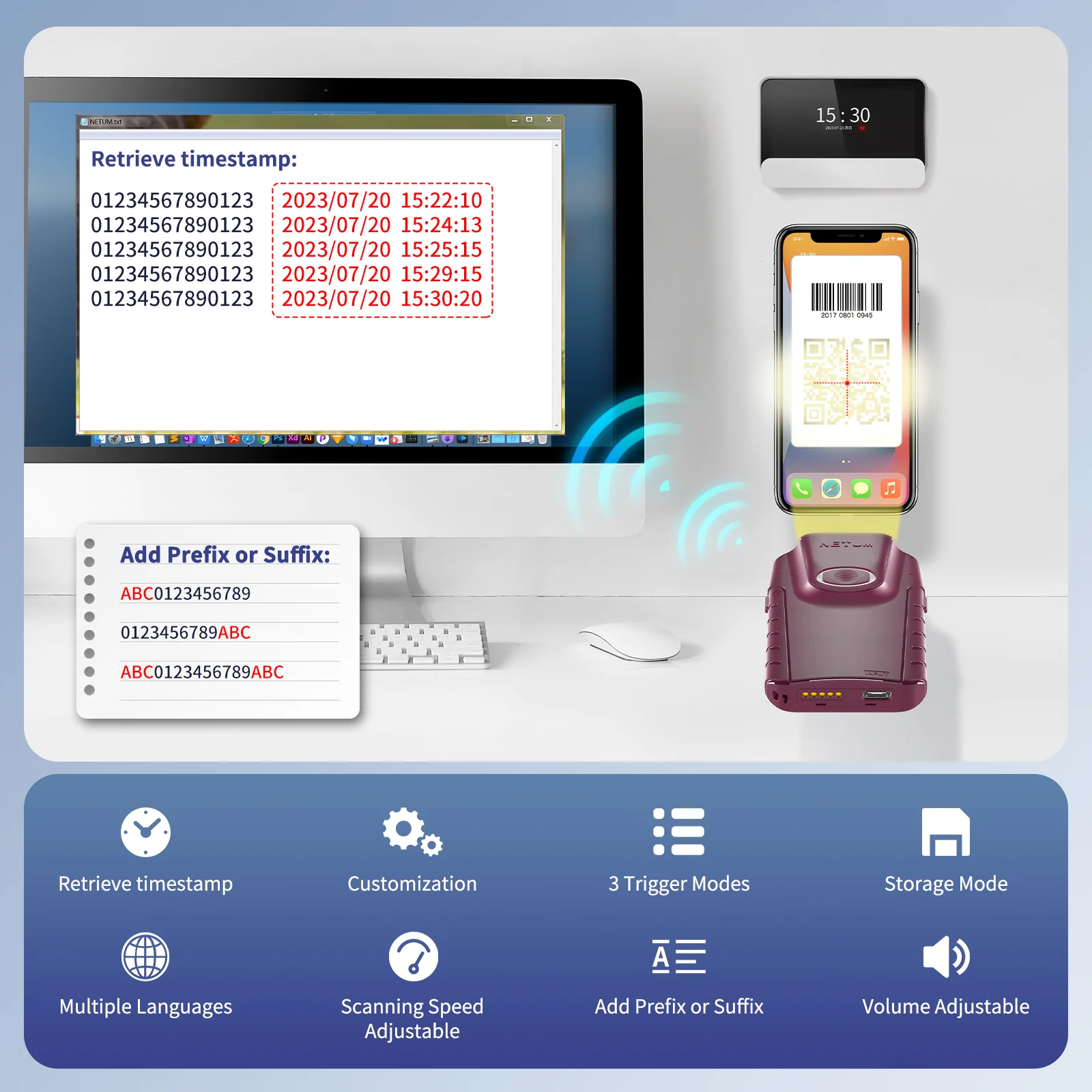 E900 Portable Wireless 2D Barcode Scanner - Image 5