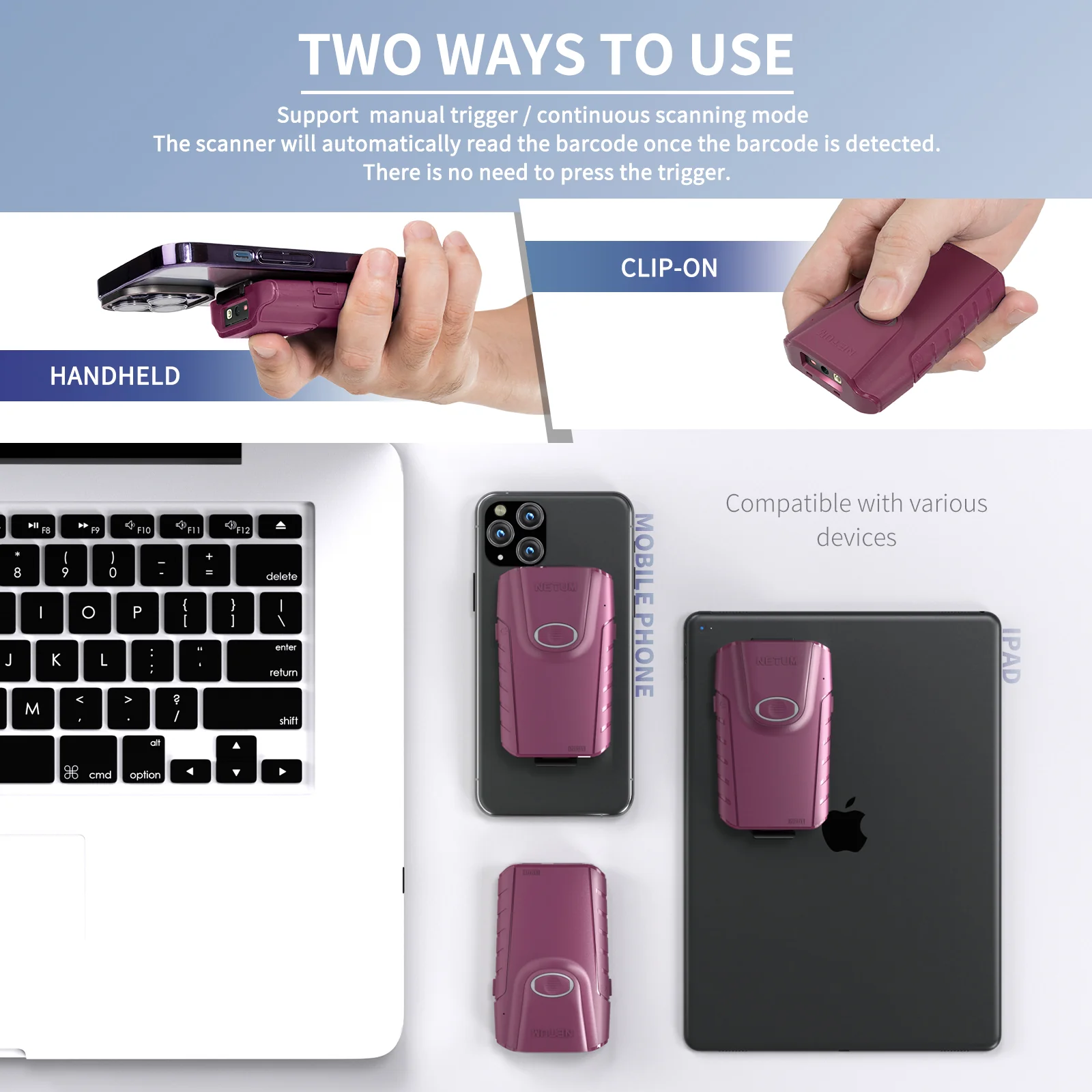 E900 Portable Wireless 2D Barcode Scanner - Image 8