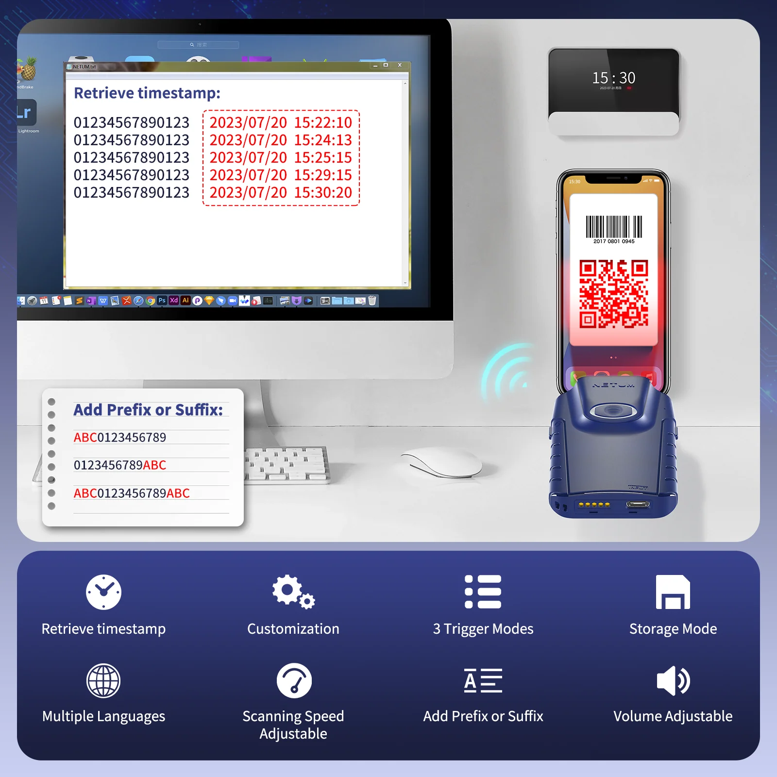 E950 Portable Wireless 2D Barcode Scanner - Image 5