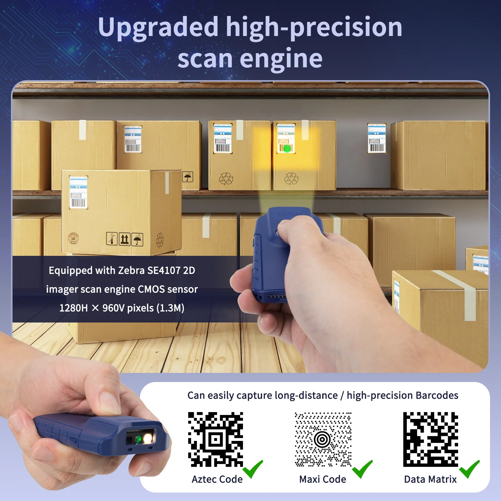 E950 Portable Wireless 2D Barcode Scanner - Image 7