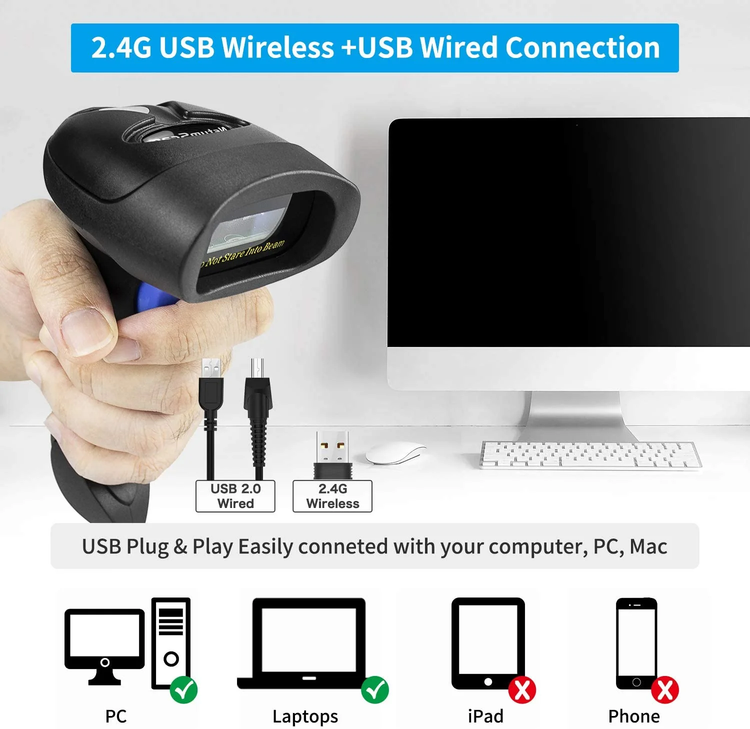 L8S Wireless 2D Handheld Barcode Scanner - Image 3