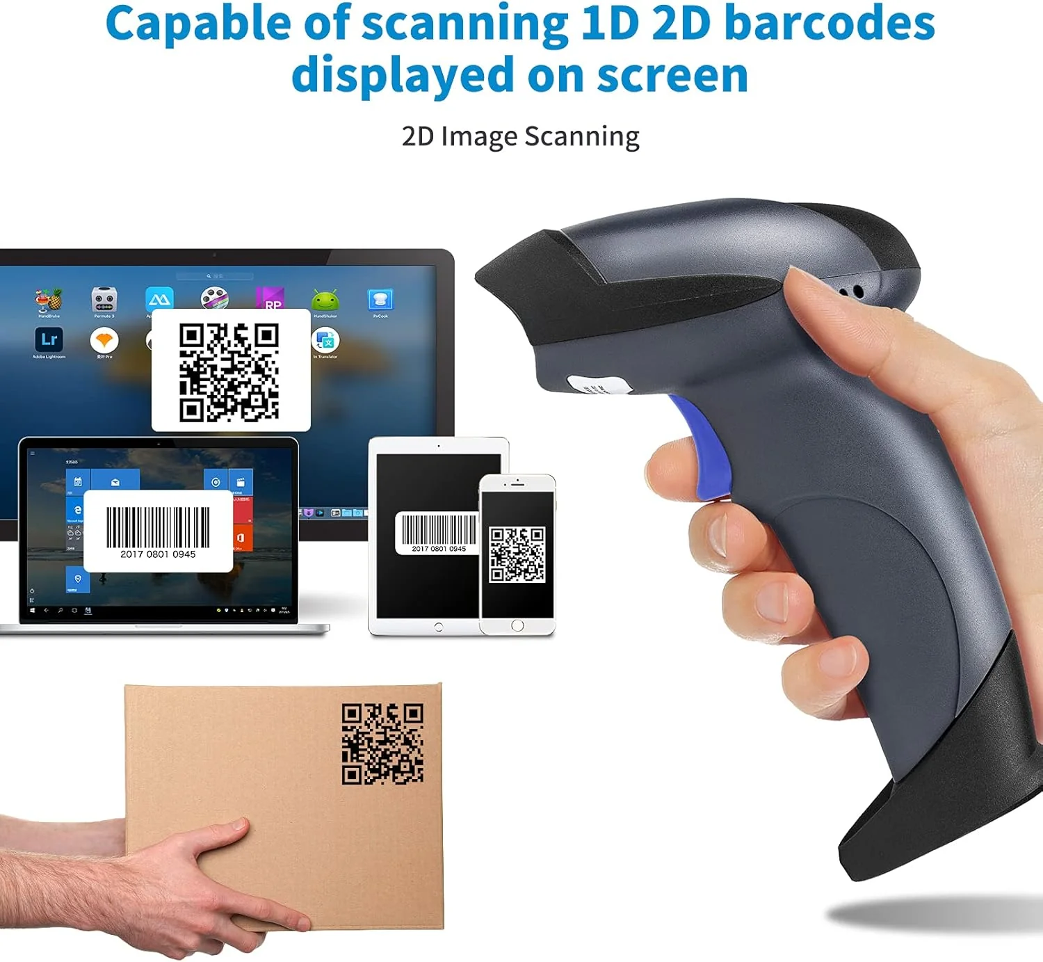 M8S Wireless Handheld Barcode Scanner with Stand - Image 5