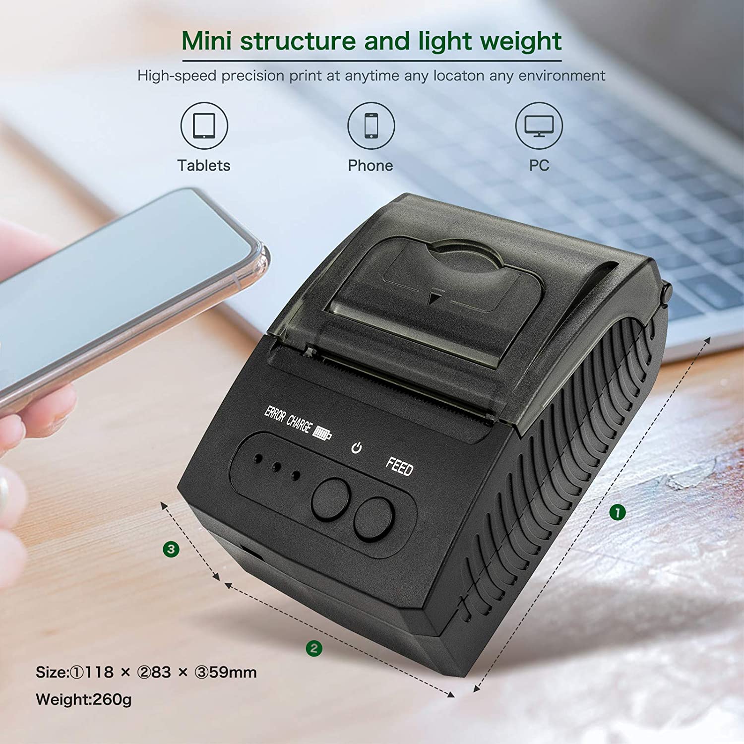 NT-1809 Portable 58mm Thermal Printer - Image 3