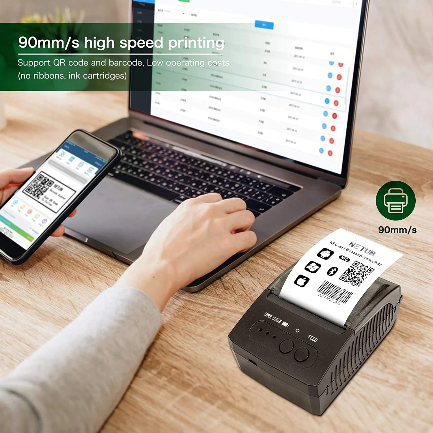 NT-1809 Portable 58mm Thermal Printer - Image 4