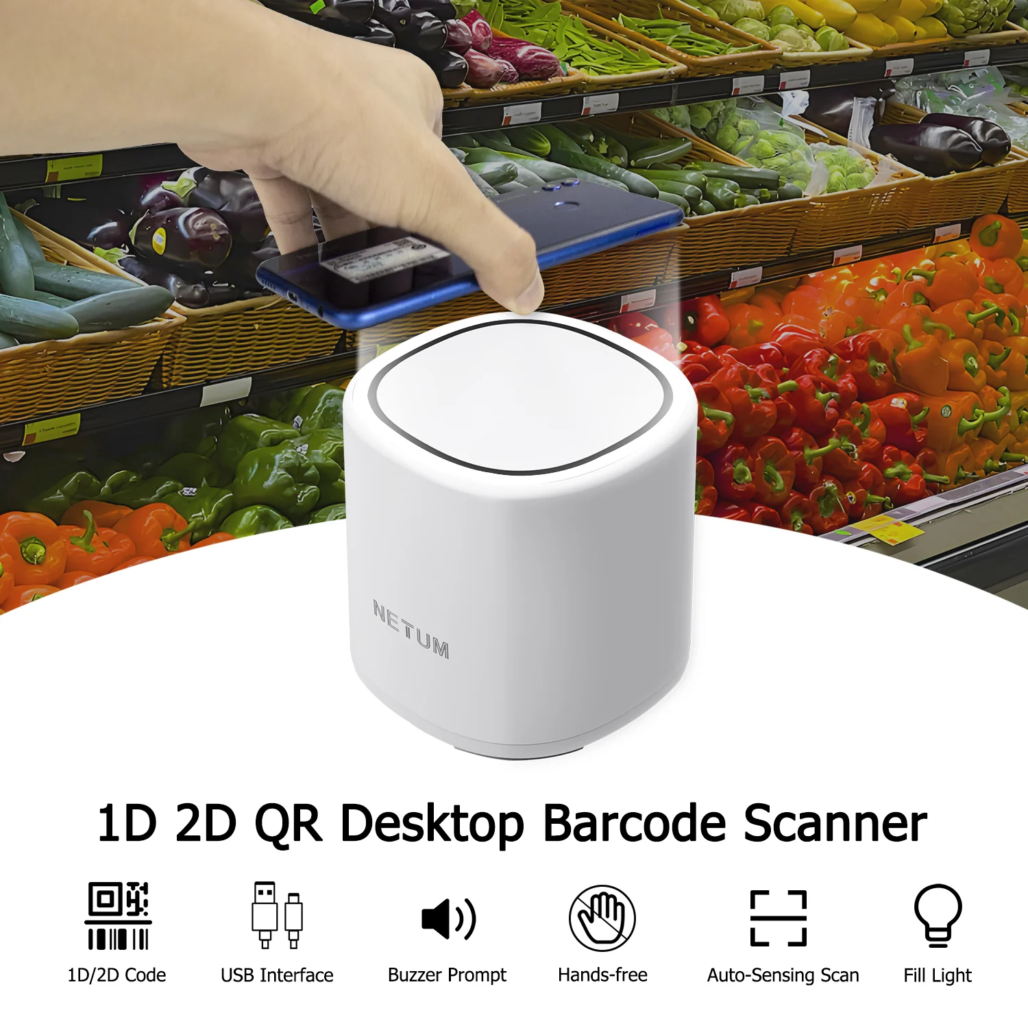 NT-5090 2D Hands-Free Barcode Scanner - Image 5