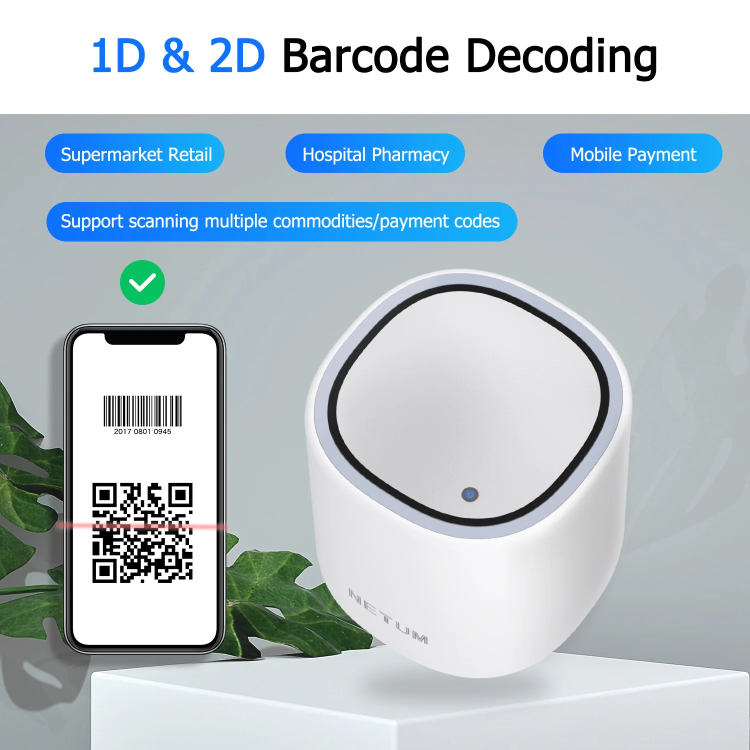 NT-5090 2D Hands-Free Barcode Scanner - Image 8