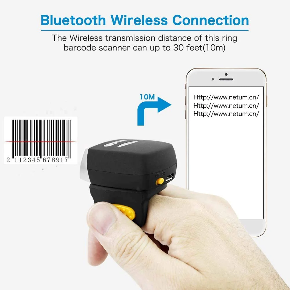 NT-R1 Wireless 1D Ring Laser Barcode Scanner - Image 3