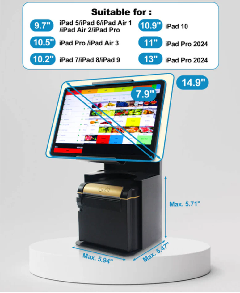 NT-S32 Desktop Kiosk POS Stand for Tablet / iPad - Image 2