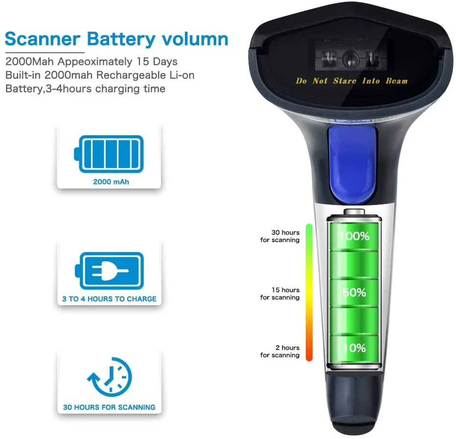 W6-X Wireless 1D Handheld Barcode Scanner - Image 5