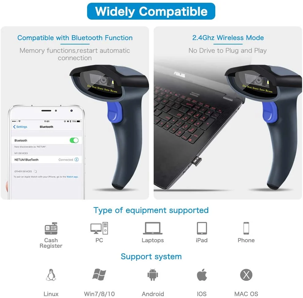 W8-X Wireless 2D Handheld Barcode Scanner - Image 5